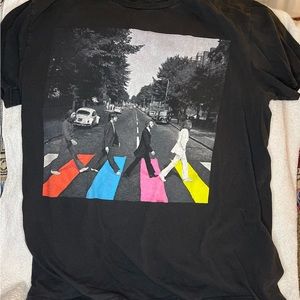 BEATLES Abbey Road colors crossing rainbow shirt L